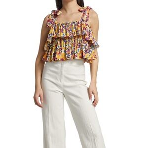 Saloni Jools Floral Pleated Tiered Top